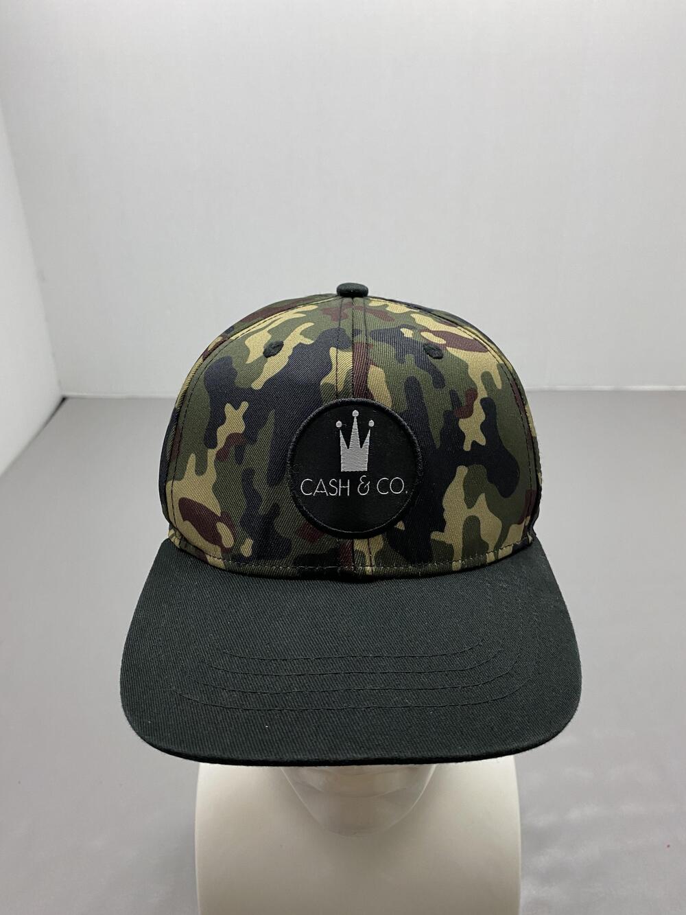 Hat Cap Snap Back One Size Green Cash & Co Camouflage Twill Mens Adjustable